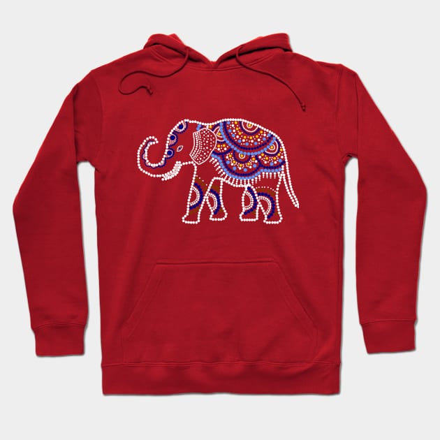 Elephant decorated with multi-colored pearls Hoodie by Ratthi89